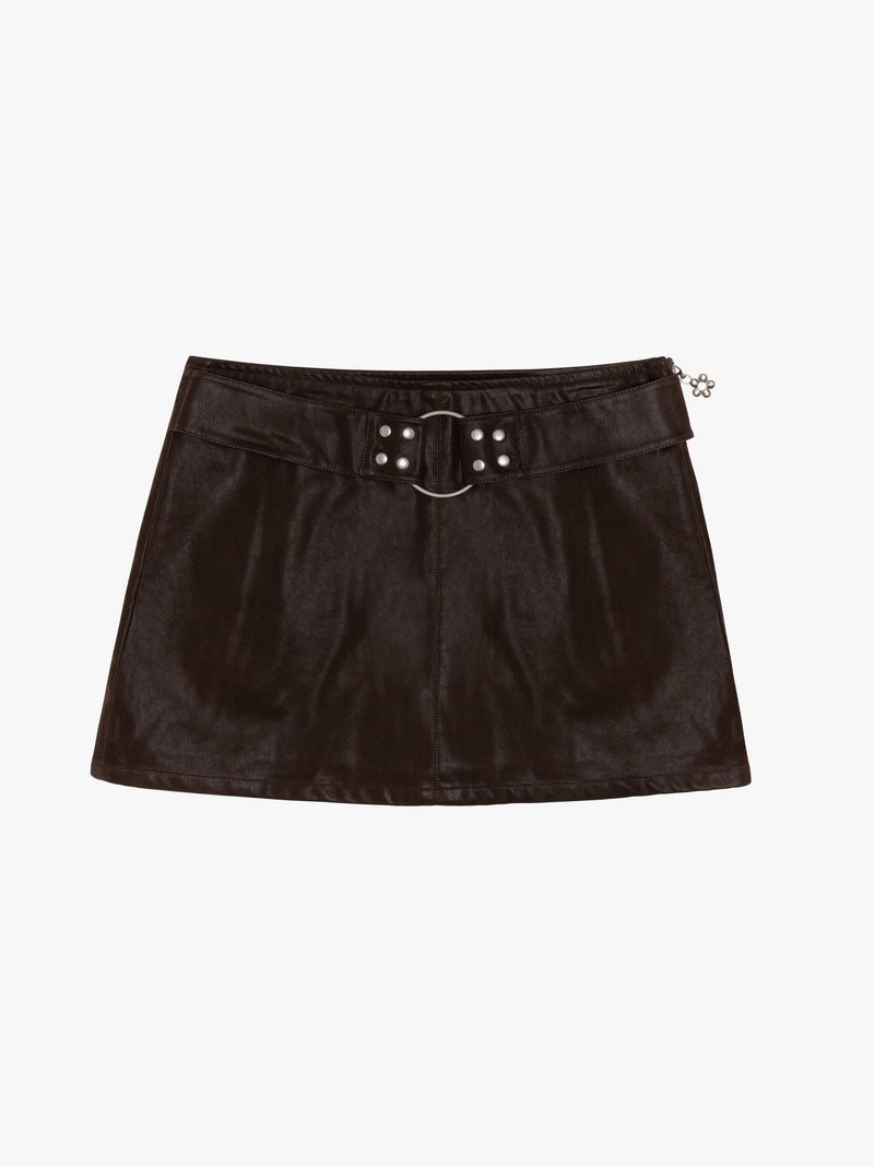 Winona Mini Skort - Mocha Suede